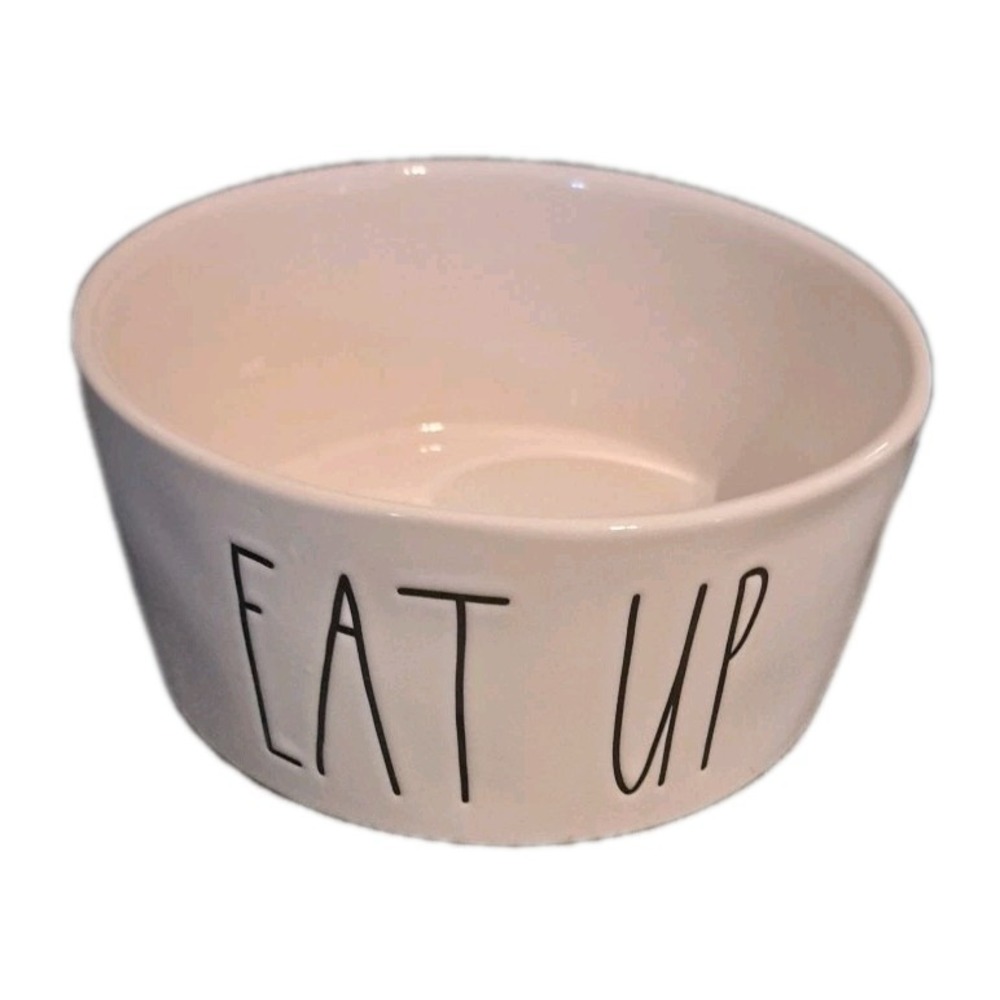 RAE DUNN"EAT UP" Dog Food Water Salad Bowl Artisan‎ Collection By Magenta